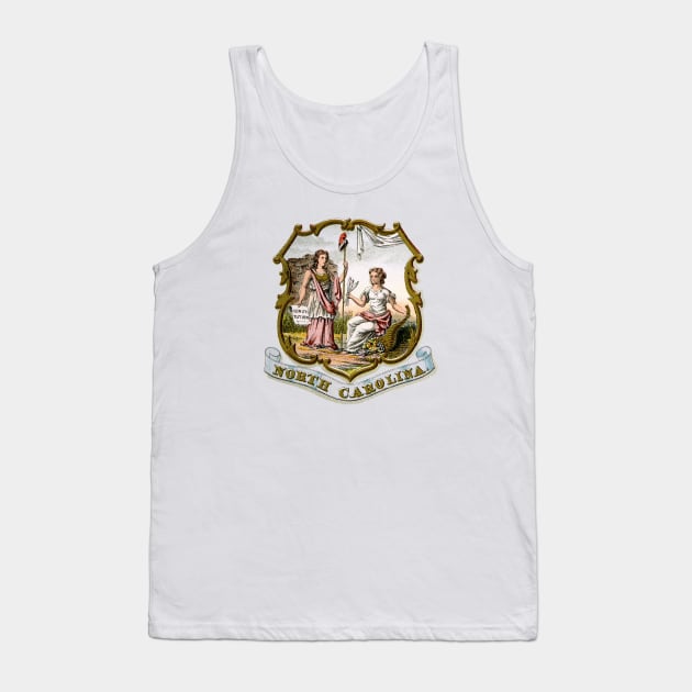 1876 North Carolina Coat of Arms Tank Top by historicimage